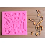 Two Large And Small Musical Notation Fondant Cake Silicone Molds, create beautiful music-themed cake decorations with ea — photo 1