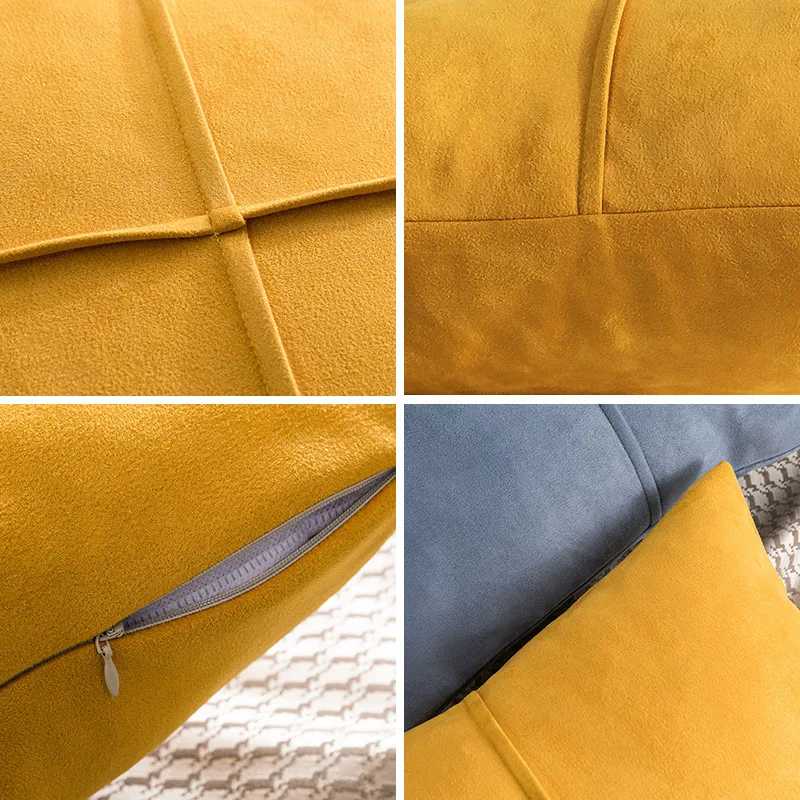 Capa de almofada de sofá em camurça estilo simples. Adicione conforto e elegância à sua casa. Decore seu espaço com suavidade e sofisticação. — foto 10