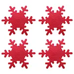 New Christmas Snowflake Tableware Set Red 4 Pieces for One Set. Enhance your holiday dining experience with this festive — photo 2