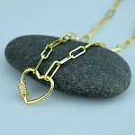 Colar com fivela de zircônia estilo europeu e americano, cobre com micro incrustação de zircônia em formato de coração, beleza e charme. — foto 9