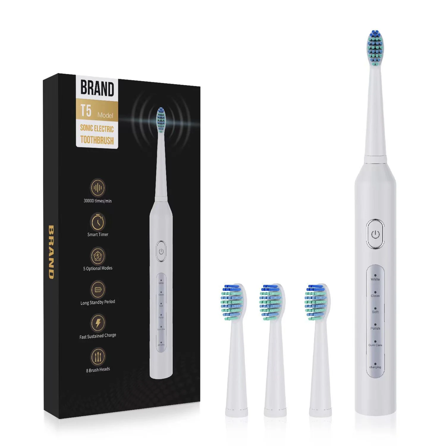 T5 Rechargeable Electric Toothbrush 5 Modes for Superior Cleaning. Achieve a brighter smile and healthier gums with this — photo 2