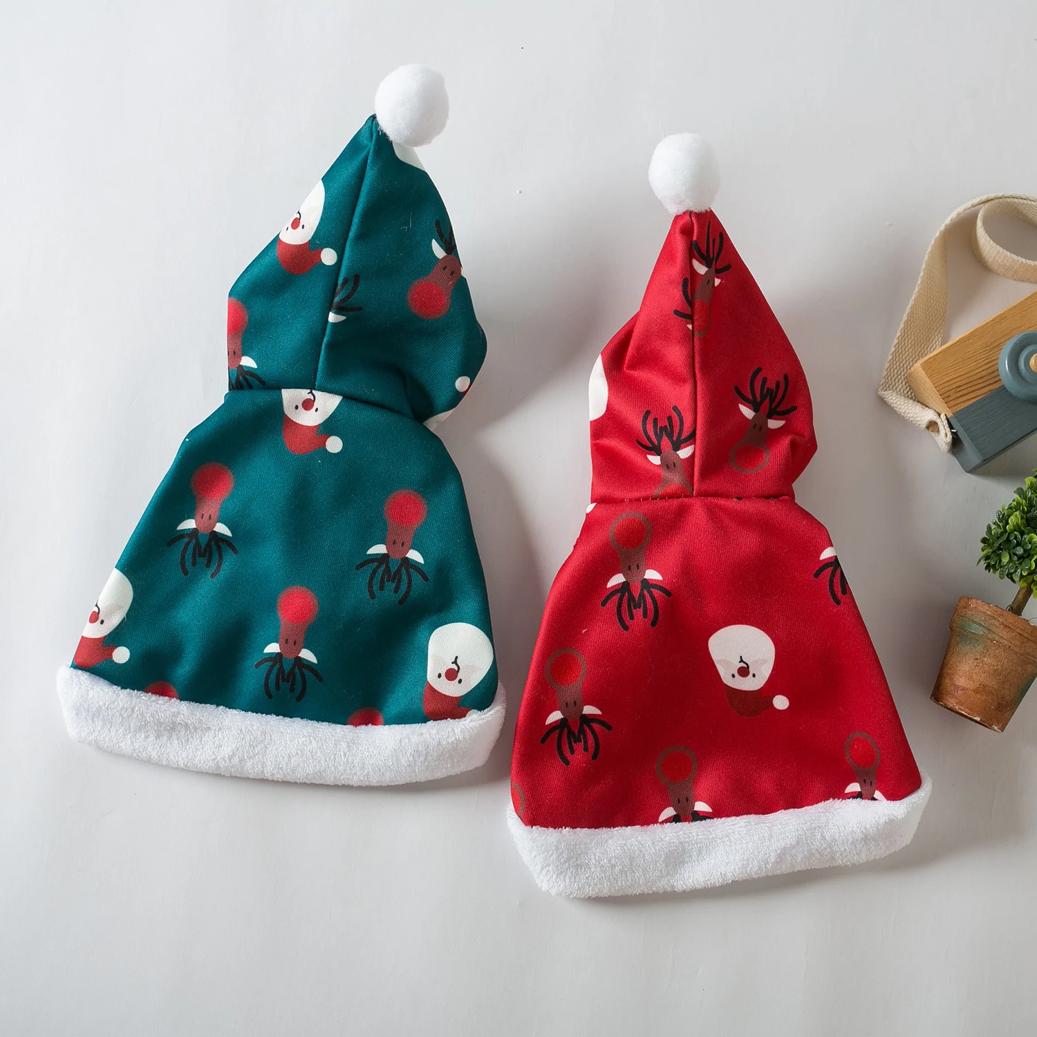 Cat Christmas Clothes Little Red Riding Hood Cape Cloak, festive holiday pet costume. Keep your cat warm and cozy while — photo 5