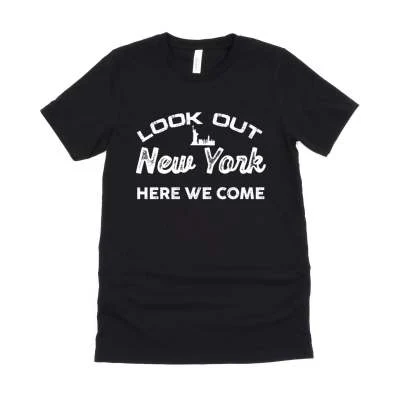European And American Look Out New York Letter Printed Casual Round Neck T-shirt — photo 1