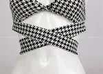 Houndstooth Cross-Tie Swimsuit Bikini. Stylish and flattering swimsuit for women. Perfect for beach or pool. Enjoy the s — photo 4