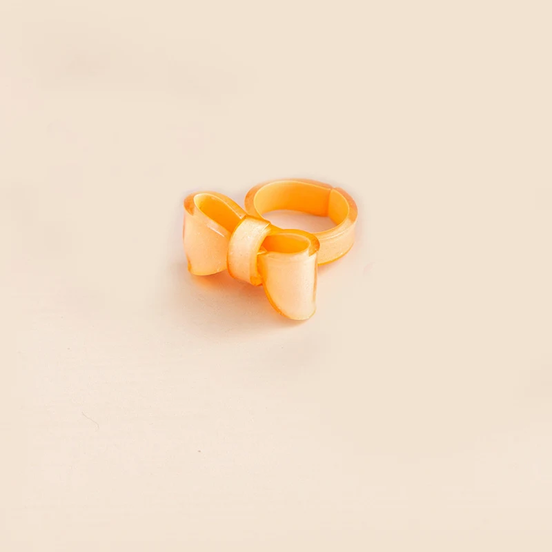 Anel de laço ajustável com cores de doces, fofo e doce. Abertura ajustável, estilo nicho adorável para um toque especial e charmoso no visual. — foto 6