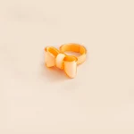 Anel de laço ajustável com cores de doces, fofo e doce. Abertura ajustável, estilo nicho adorável para um toque especial e charmoso no visual. — foto 6