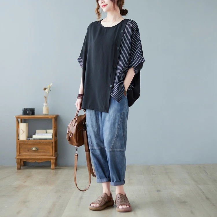 Title 11, Artistic Temperament Cotton And Linen Stripes S...
