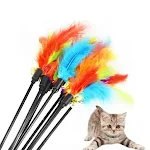 1pcs Funny Kitten Cat Teaser Interactive Toy Rod with Bell Feather Toys For Pet Cats Stick Wire Chaser Wand Toy Random C — photo 1