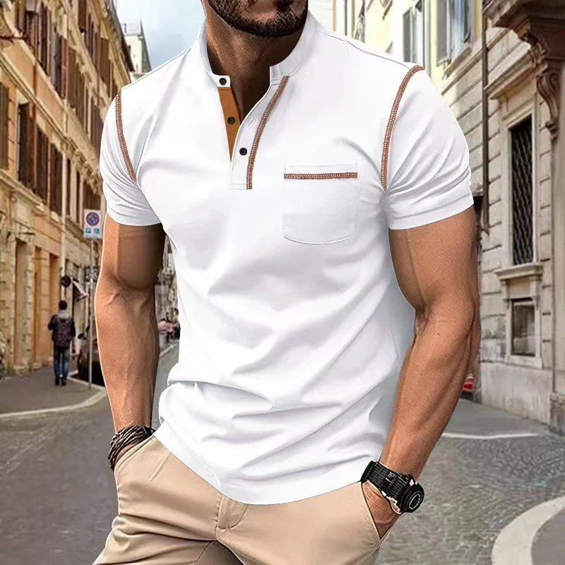 Men's short-sleeved quick-dry casual polo shirt offers comfort and breathability. Perfect for everyday wear, staying coo — photo 6