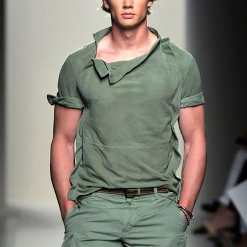 Title 6, Camiseta masculina de cor sólida com manga curt...