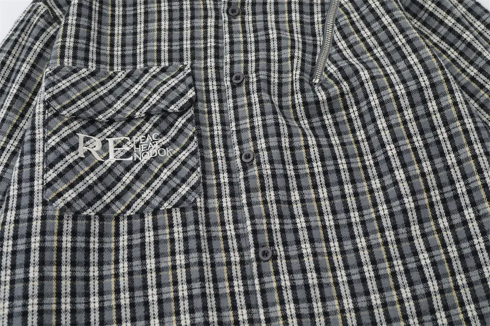 Camisa masculina de manga longa xadrez com bolso bordado, estilo casual e elegante, perfeita para diversas ocasiões, conforto garantido. — foto 21