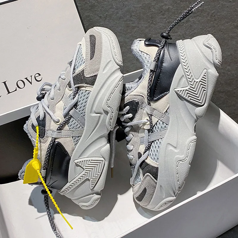 Korean Version Black Platform Sneakers - Stylish and comfortable footwear for everyday wear, offering a modern and fashi — photo 5