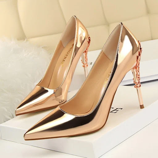 Title 2, Fashion Metal Heel Womens Shoes Stiletto High ...