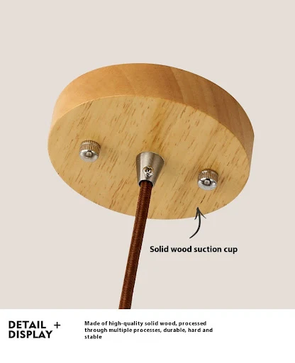 Title 13, Retro Bedroom Chinese Wooden Pendant Light Illu...