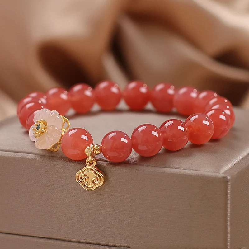 Pulseira de Ágata Yanyuan Natural Feminina Design de Interesse Especial Joia Elegante Pedras Preciosas para bem-estar e estilo sofisticado — foto 8