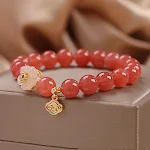 Pulseira de Ágata Yanyuan Natural Feminina Design de Interesse Especial Joia Elegante Pedras Preciosas para bem-estar e estilo sofisticado — foto 8