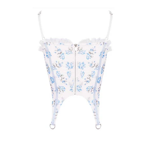 Title 3, Colete de bandagem floral azul feminino Sweet G...