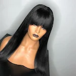 Cabelo liso de fibra química de comprimento médio para um visual elegante e natural. Fácil de cuidar, ideal para quem busca praticidade e estilo no dia a dia. — foto 3