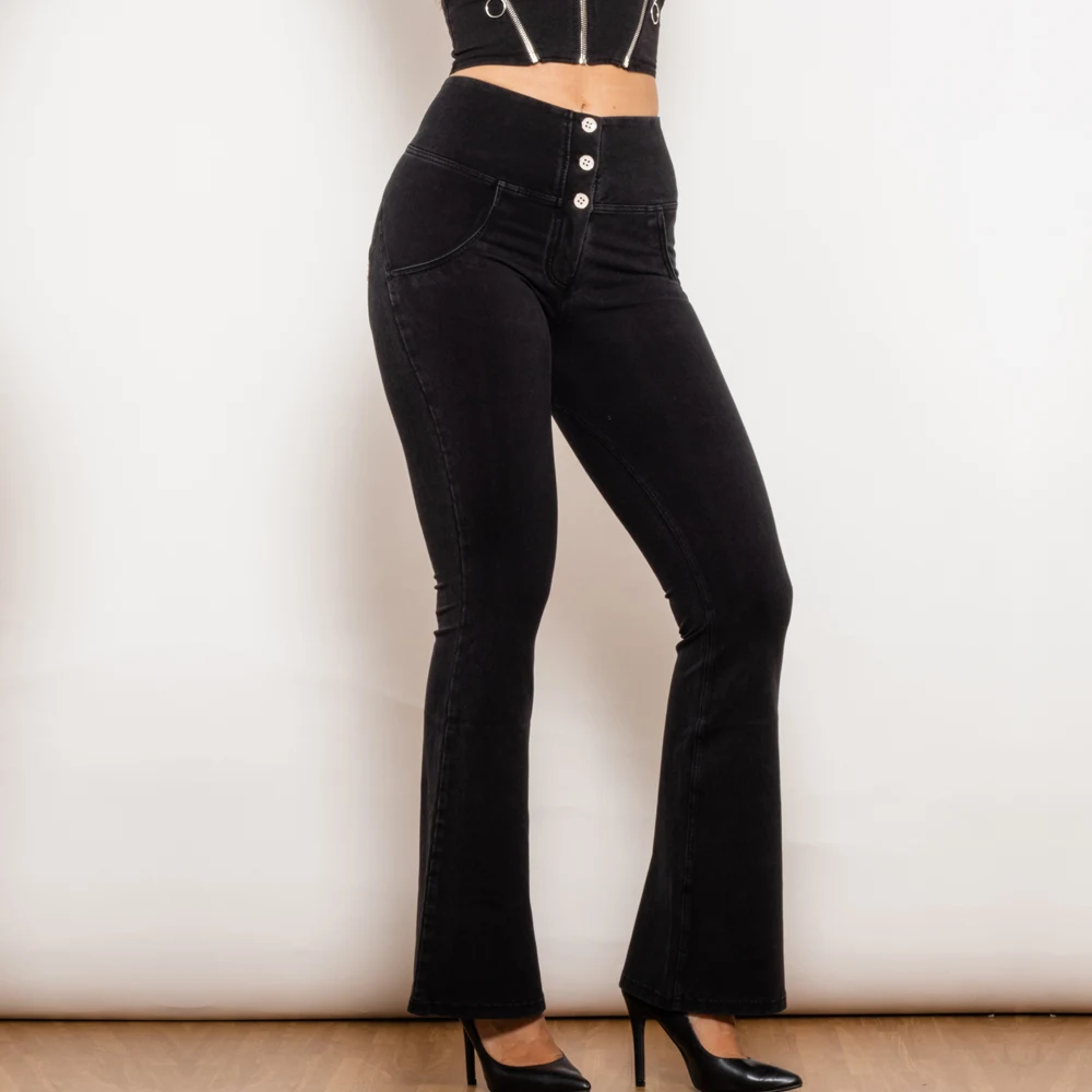 Title 6, Shascullfites Melody Black Flared Lift Jeggings...