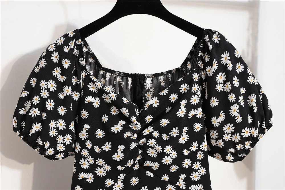 Title 8, Summer Puff Sleeve Waist Slimming Small Elegant...