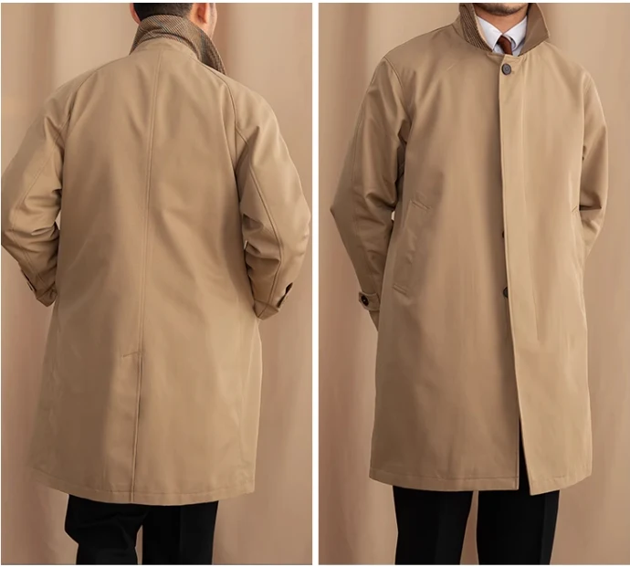Title 2, Mens Lapel Single Breasted Business Casual Mid...