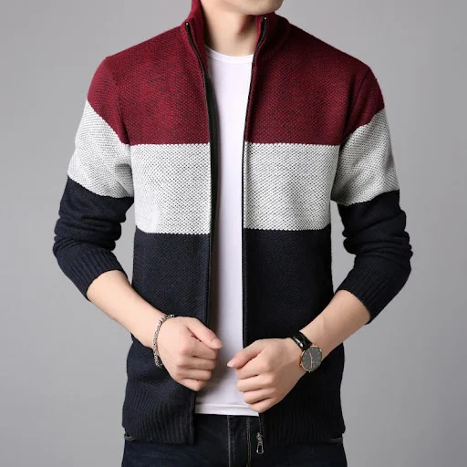 Title 2, Thicken Plus Mens Velvet Sweater Top with Stan...