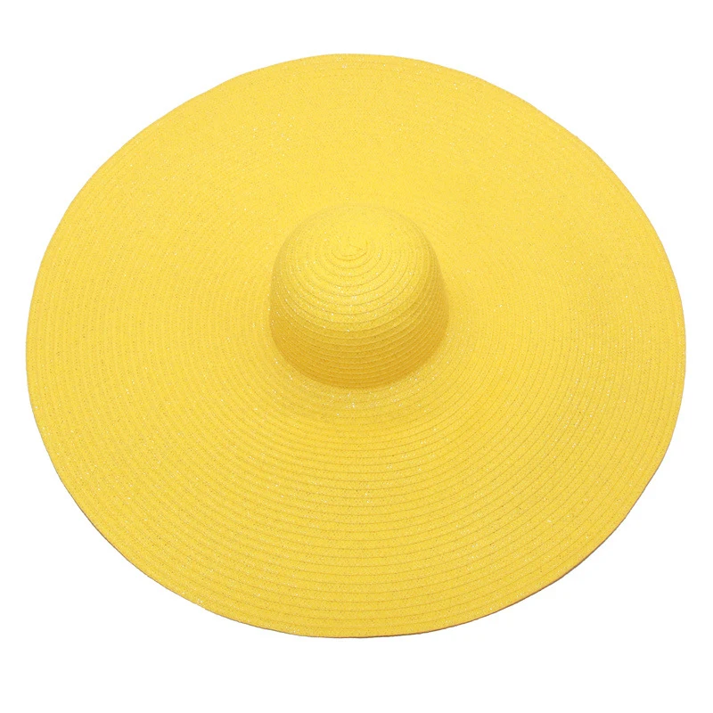 Title 12, European and American Big Brim Flat Top Straw H...