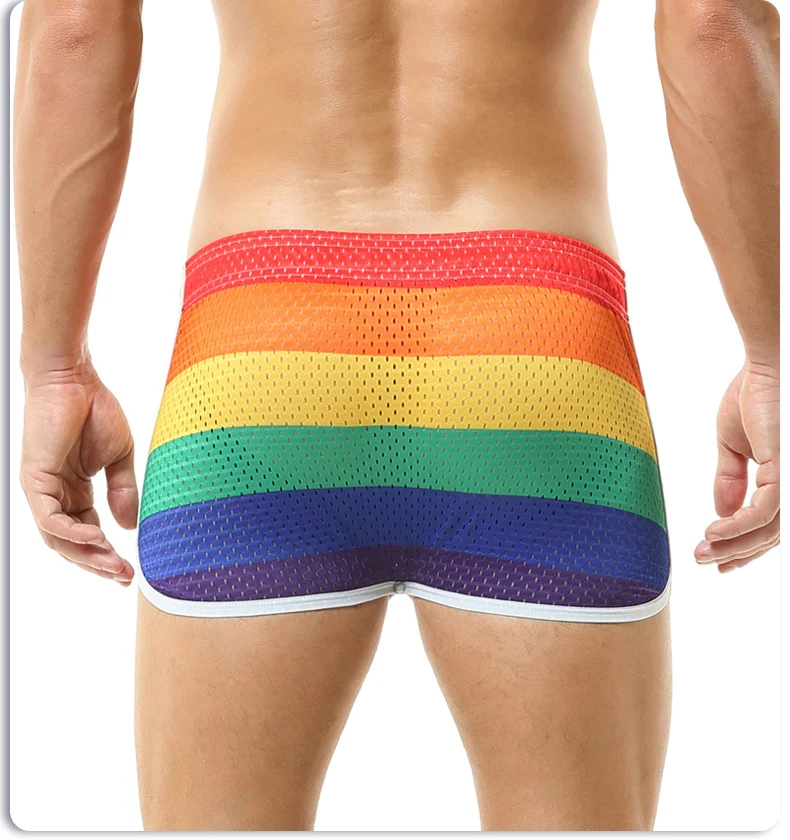 Rainbow Men's Hollow Breathable Elastic Thin Loose Culotte, perfect for summer comfort, offering a relaxed fit and maxim — photo 2