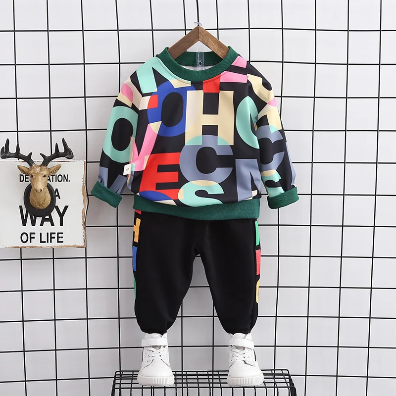 Maglione per bambini autunno-primavera con stampa integrale di lettere, morbido e confortevole, perfetto per neonati e bambini, ideale per l'uso quotidiano e look casual. — foto 5
