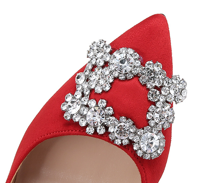 Title 2, French Girl High Heels Stiletto Rhinestone Poin...