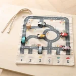 Giocattolo auto in legno multifunzionale educativo, stimola lo sviluppo motorio e l'apprendimento interattivo dei bambini. — foto 5