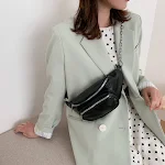 Bolsa de peito all-match de alta classe com corrente, estilo ocidental, bolsa transversal, bolsa de cintura fashion para meninas. — foto 2