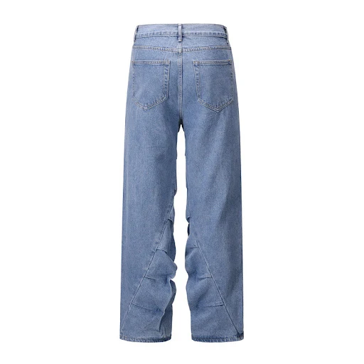 Title 2, Retro Street Hip Hop Style Irregular Pleated Je...