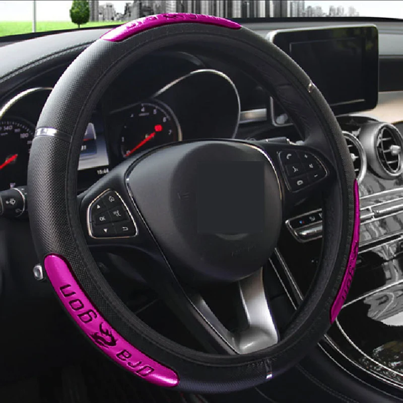 Reflective Longteng leather car steering wheel cover. Provides superior grip, enhanced safety, and protects your steerin — photo 5
