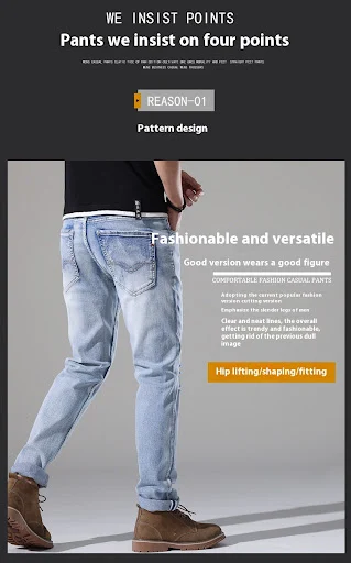 Title 10, Heren Jeans Slim-fit Ripped Wit All-matching Ca...