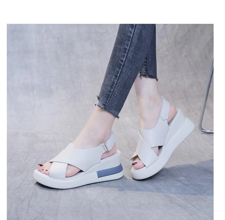 Title 25, Womens Casual Peep Toe Platform Wedge Sandals,...