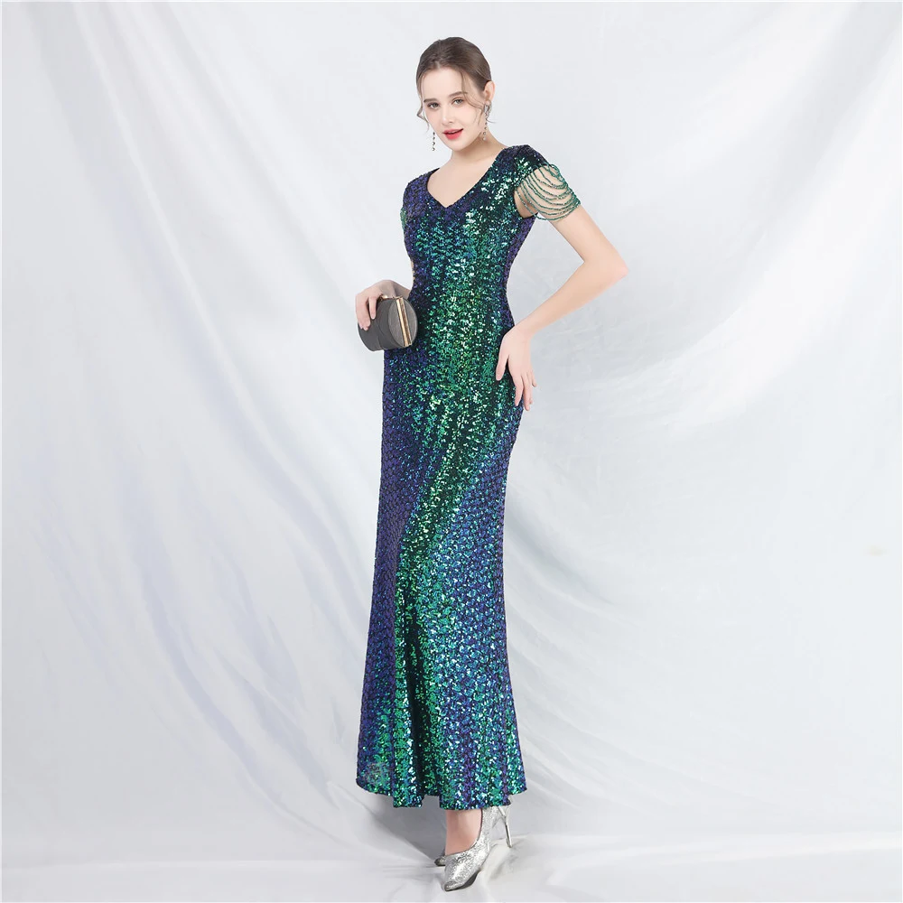 Title 17, Womens A- Line Craft Bead Sequins Dress