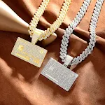 Colar Pingente Hip Hop Full Diamond Bank Card. Design criativo e moderno, perfeito para homens que buscam estilo e sofisticação. — foto 5