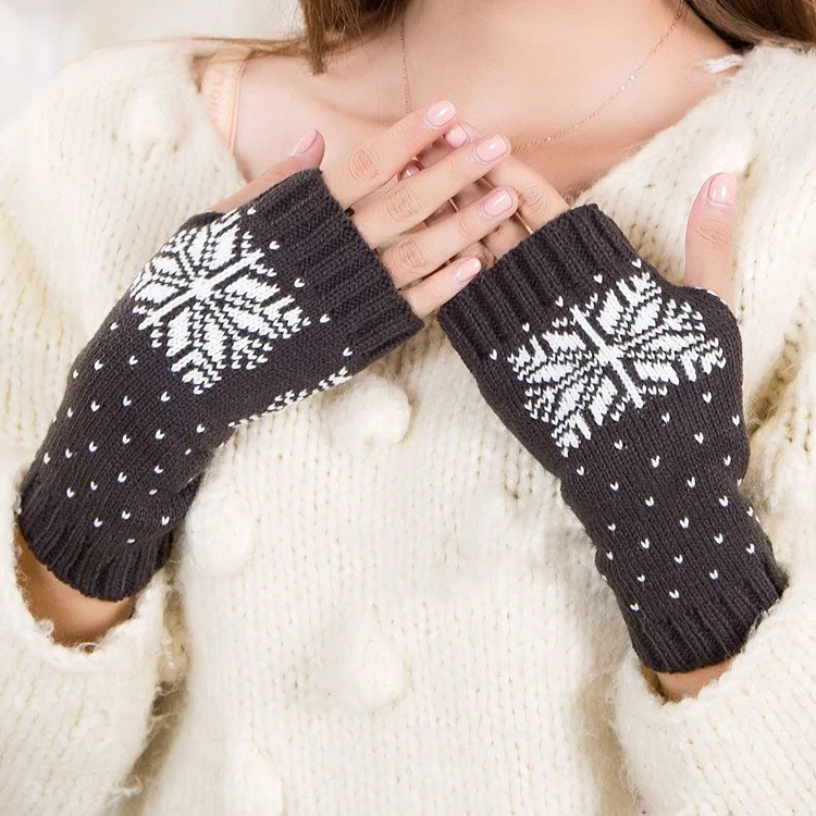 Title 6, Luvas de Natal de floco de neve femininas quent...