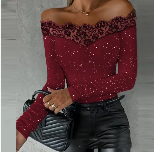 Top Bronzante a Rete con Spalle Scoperte e Vestibilità Slim. Esalta la tua figura con questo capo sensuale e alla moda, perfetto per serate indimenticabili. — foto 2