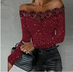 Top Bronzante a Rete con Spalle Scoperte e Vestibilità Slim. Esalta la tua figura con questo capo sensuale e alla moda, perfetto per serate indimenticabili. — foto 2