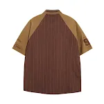 Camisa masculina de manga curta com gola de baseball, design moderno e casual, ideal para um visual fresco e confortável no verão. — foto 3