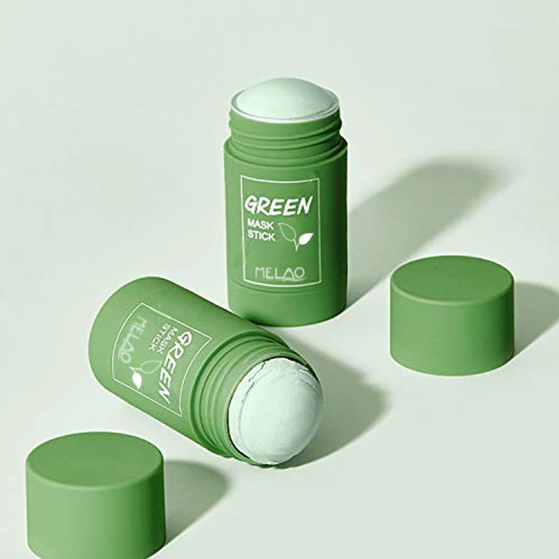 MELAO Green Tea Solid Clay Mask Stick Mild. Vaste kleimasker stick met groene thee voor milde reiniging. Verfrist en verwijdert onzuiverheden. — foto 3