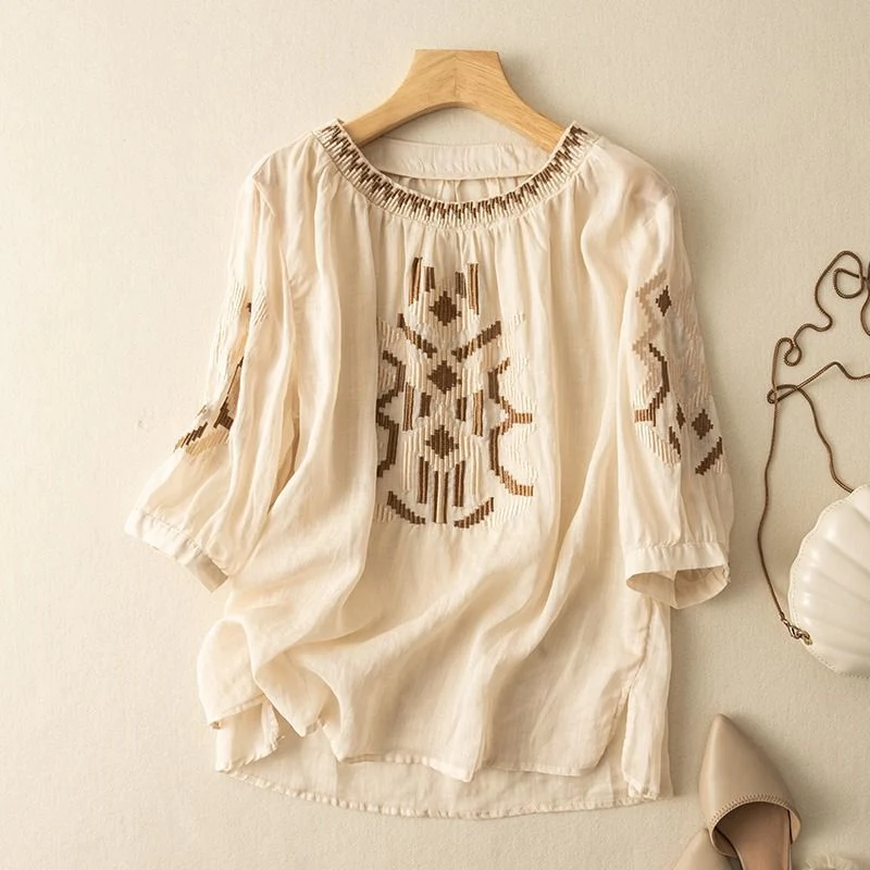 Title 4, Womens Fashionable Slimming Cotton And Linen E...