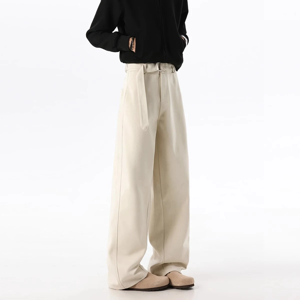 Solid Color Straight Loose Machete Wide Leg Leisure Pants. Comfortable and stylish, offering a relaxed fit and modern lo — photo 8