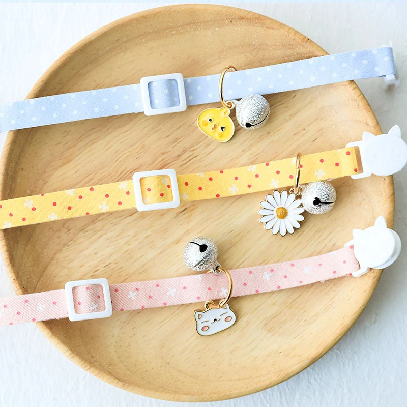 Cute Cat Dog Collar with Silver Bell Anti-Lost Ornament, a charming and practical accessory for your beloved pet. — photo 1