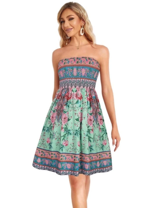 Title 7, Tube Top Printed Sexy Sleeveless Cold-shoulder ...