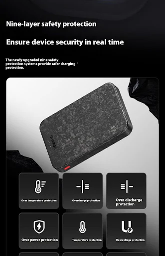 Title 16, Power bank magnetico 15W Wireless in fibra di c...