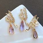 Pingente de gota borboleta de zircônia e concha, luxo leve e requintado, design elegante, perfeito para presentear e usar. — foto 5