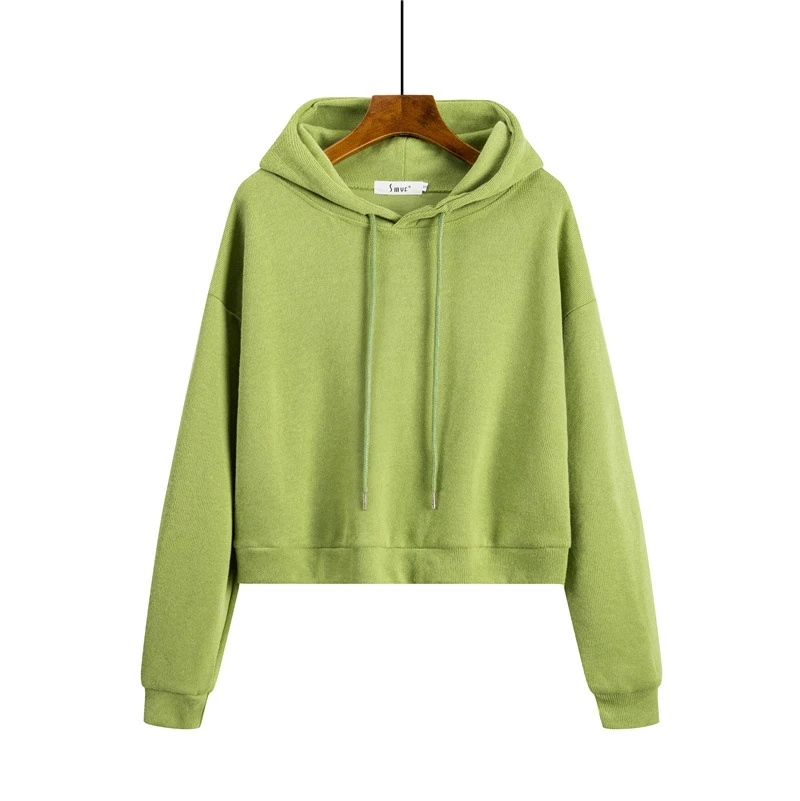 Kurzer Kapuzenpullover für Damen, lockere, dünne, langärmelige Jacke — foto 1